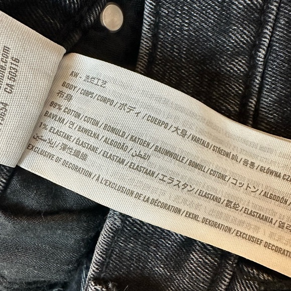 Abercrombie & FitchLong Ultra High Rise Straight Jeans Ripped Washed Black - Picture 9 of 9